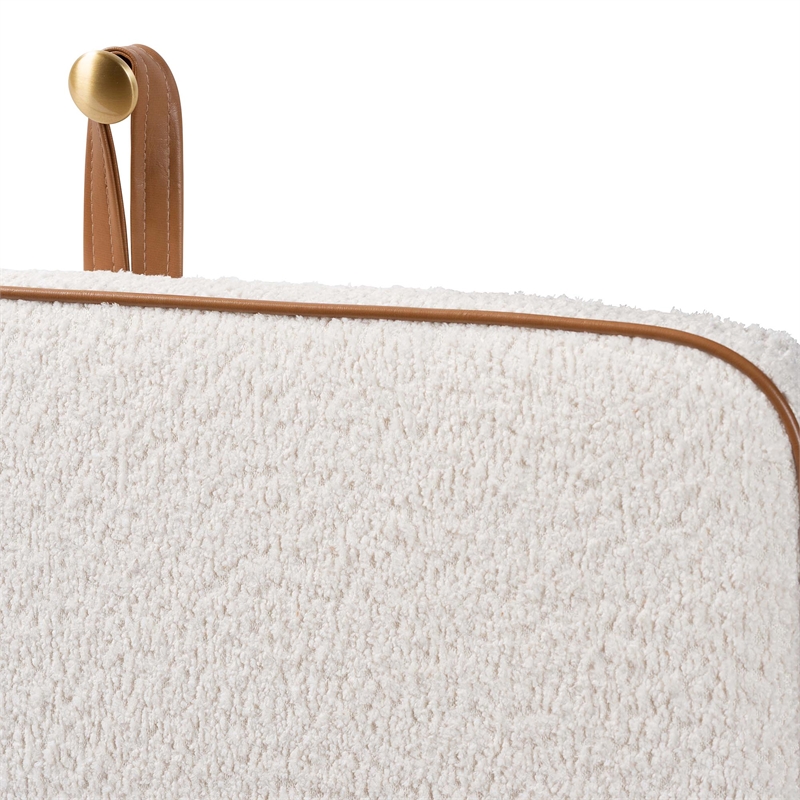 Baxton Studio Belden Boucle Upholstered Wall-Mounted Headboard - Cream - Queen