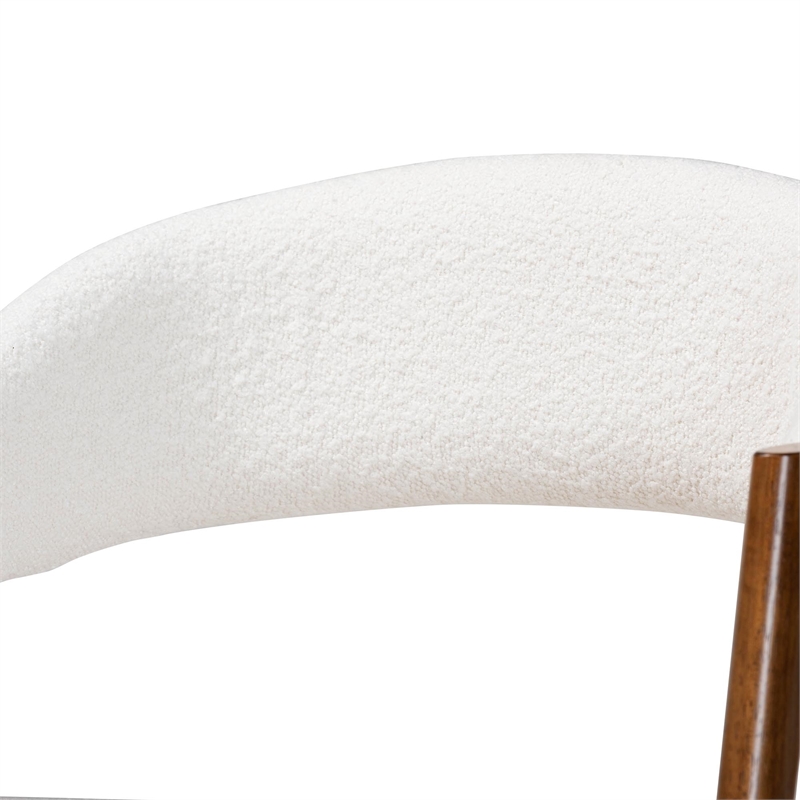 Baxton Studio Virden Boucle Upholstered Dining Chair Set of 2 - Brown and White