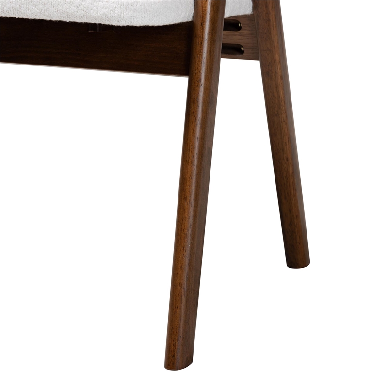 Baxton Studio Virden Boucle Upholstered Dining Chair Set of 2 - Brown and White