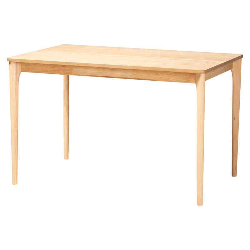 Baxton Studio Wattsu 5-Piece Dining Set - Solid Wood Table - Natural and White