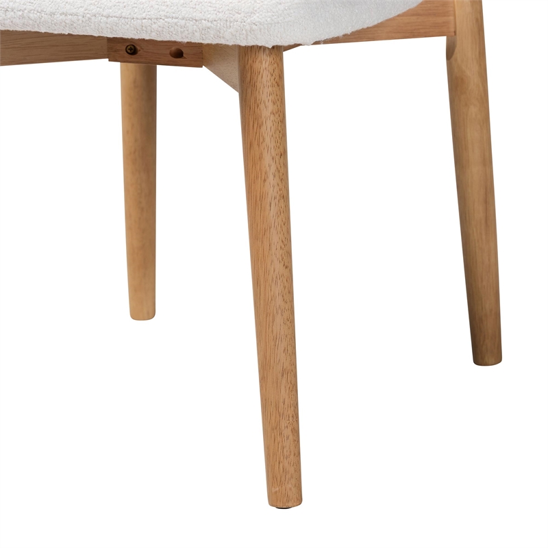 Baxton Studio Wattsu 5-Piece Dining Set - Solid Wood Table - Natural and White