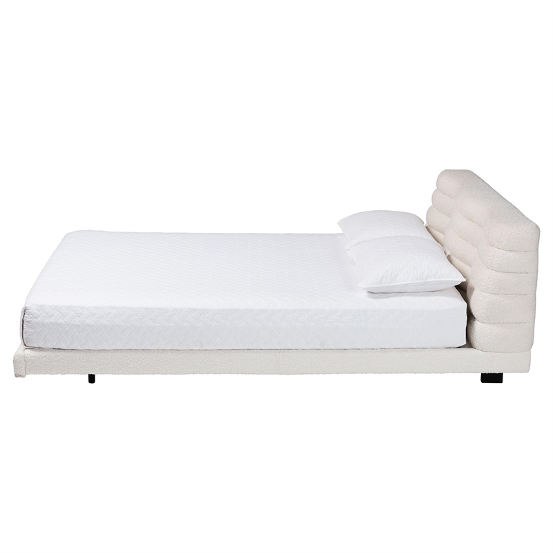 Baxton Studio Alfie Boucle Floating King Bed