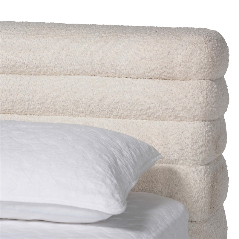 Baxton Studio Alfie Boucle Floating King Bed