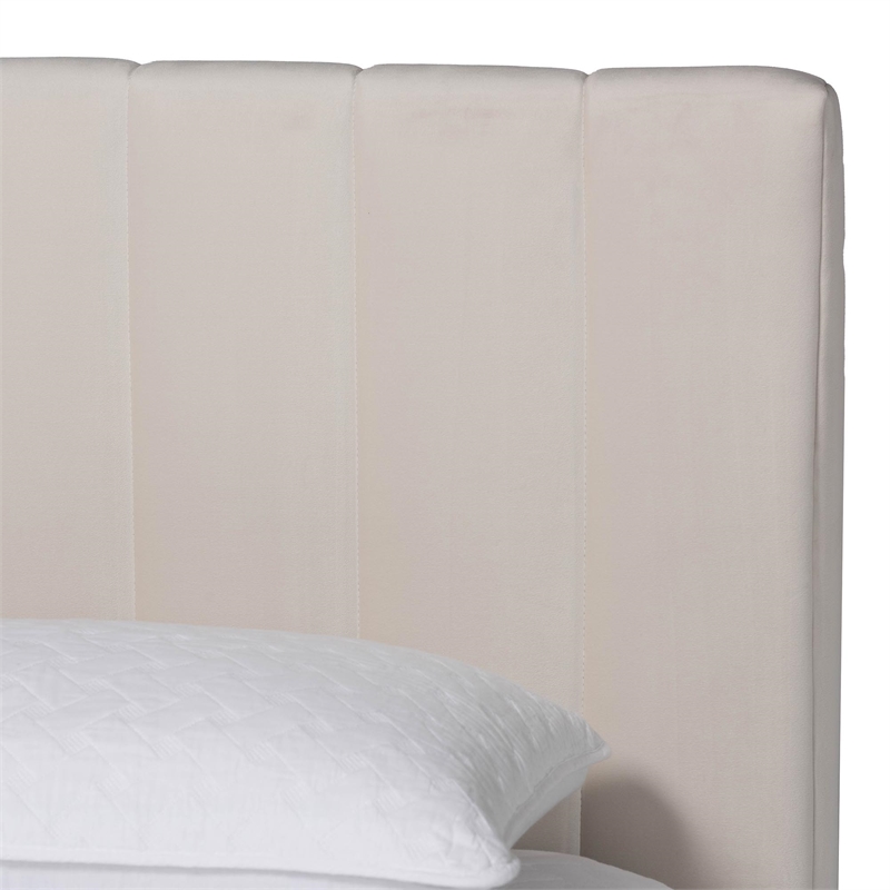 Baxton Studio Granger Velvet Upholstered Queen Platform Bed