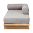 Baxton Studio Bertille Left-Arm Chaise Lounge with Solid Wood Base