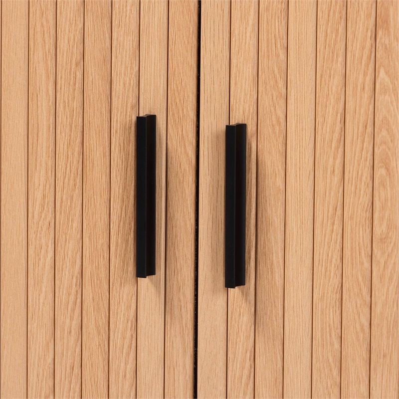 Baxton Studio Lucia Fluted Light Oak Wood Storage Cabinet