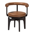 Baxton Studio Delacruz Swivel Dining Chair - Round Open Back Accent Chair