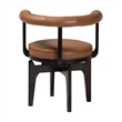 Baxton Studio Delacruz Swivel Dining Chair - Round Open Back Accent Chair