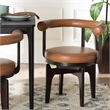 Baxton Studio Delacruz Swivel Dining Chair - Round Open Back Accent Chair