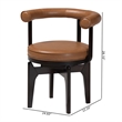 Baxton Studio Delacruz Swivel Dining Chair - Round Open Back Accent Chair