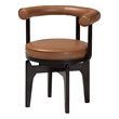 Baxton Studio Delacruz Swivel Dining Chair - Round Open Back Accent Chair