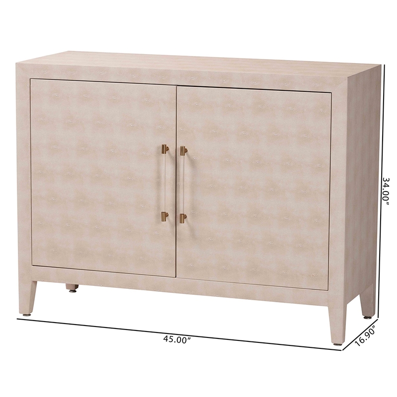 Baxton Studio Nira Faux Shagreen Storage Cabinet - 2-Door Accent Sideboard