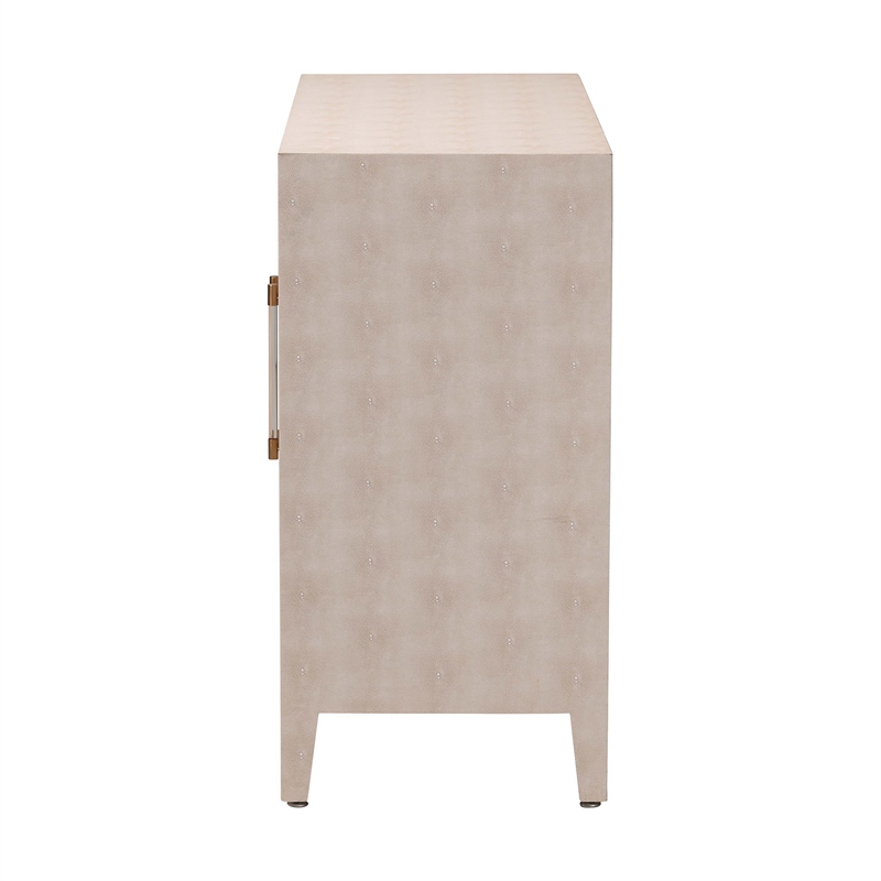 Baxton Studio Nira Faux Shagreen Storage Cabinet - 2-Door Accent Sideboard