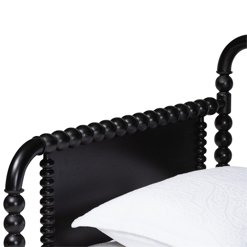 Baxton Studio Lucera Bobbin Daybed Wooden Spindle Bed Frame Twin Black