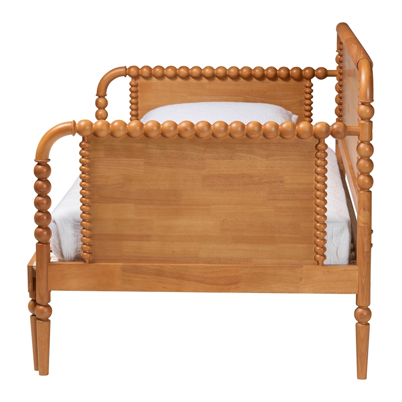 Baxton Studio Lucera Bobbin Twin To King Expandable Daybed Oak Brown