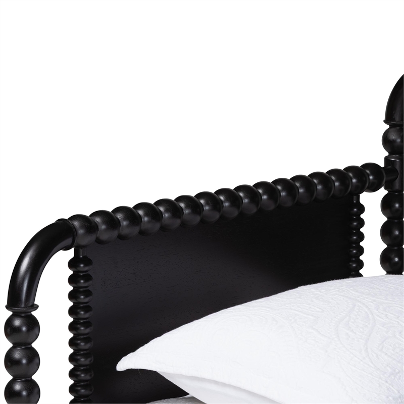 Baxton Studio Lucera Bobbin Daybed with Rolling Trundle Twin Black