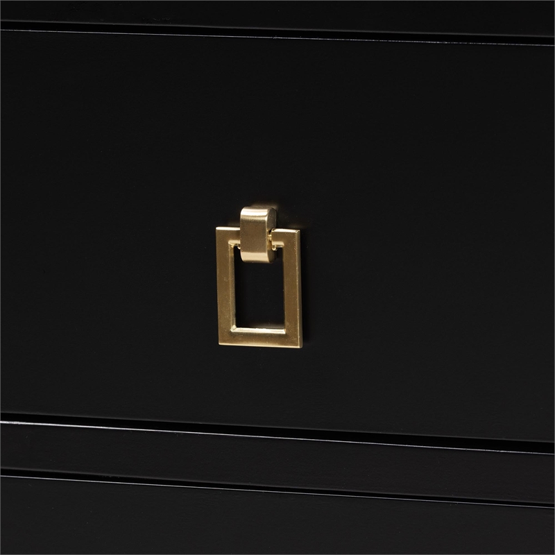 Baxton Studio Tamra Black Wood Chest with Drawers