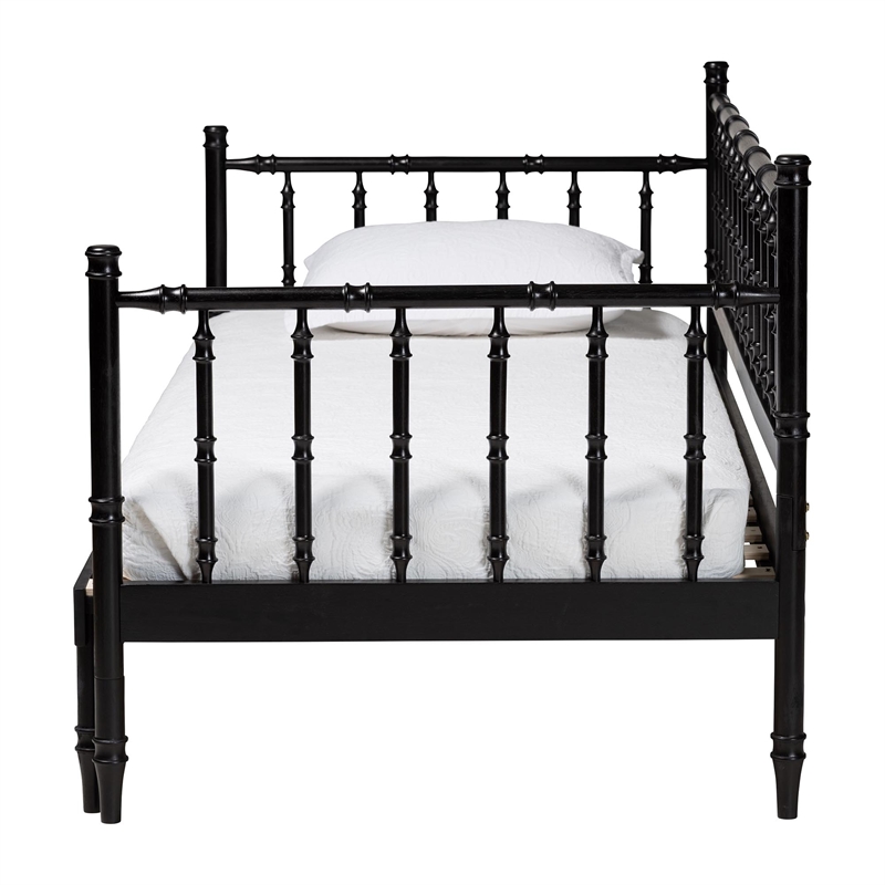 Baxton Studio Marisela Black Wood Twin-To-King Expandable Daybed