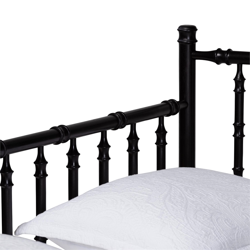 Baxton Studio Marisela Black Wood Twin-To-King Expandable Daybed