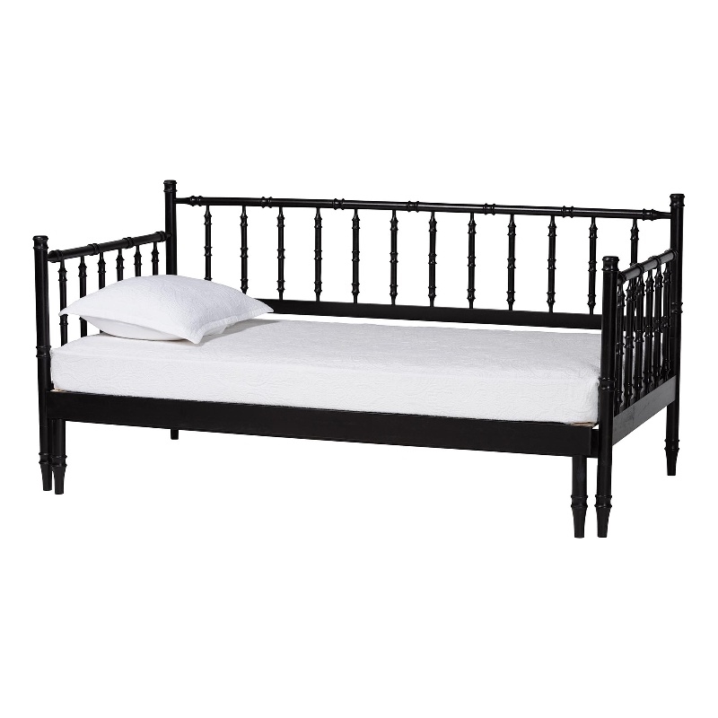 Baxton Studio Marisela Black Wood Twin-To-King Expandable Daybed