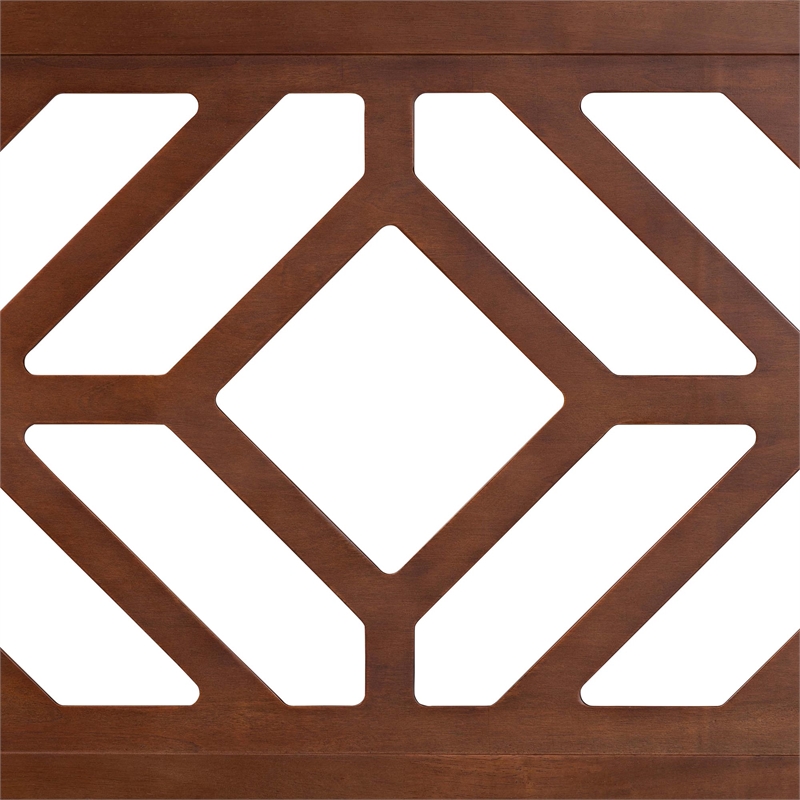 Baxton Studio Olsen Wood Headboard with Geometric Cutout Design Full