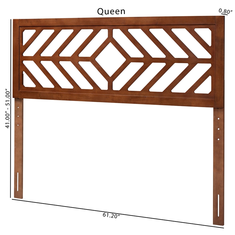 Baxton Studio Olsen Wood Headboard with Geometric Cutout Design Full
