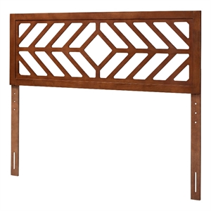 Baxton Studio Olsen Wood Headboard with Geometric Cutout Design Full