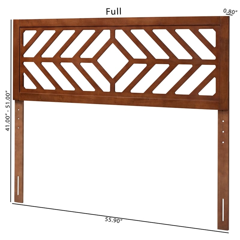 Baxton Studio Olsen Wood Headboard with Geometric Cutout Design Queen