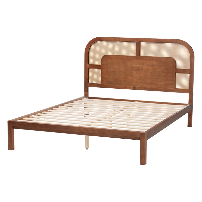 Baxton Studio Raewyn Wood Platform Bed  Low Profile Bed Frame Queen
