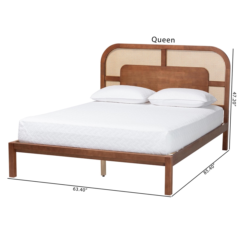 Baxton Studio Raewyn Wood Platform Bed  Low Profile Bed Frame Queen
