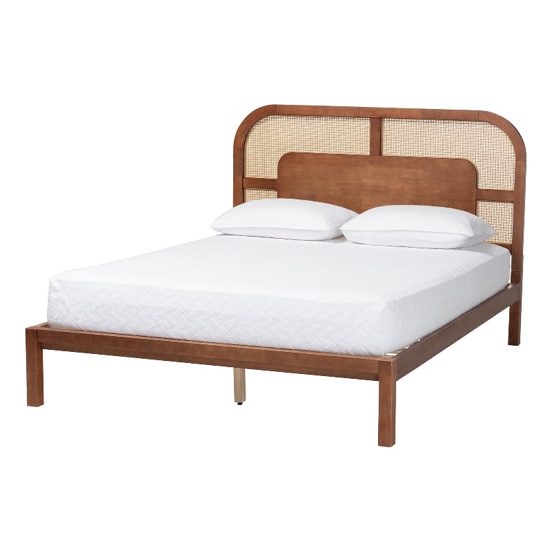 Baxton Studio Raewyn Wood Platform Bed  Low Profile Bed Frame Queen
