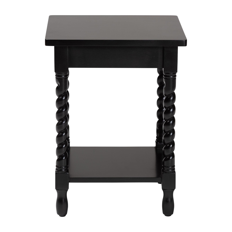 Baxton Studio Niklas Nightstand with Twisted Legs 1-Drawer Black