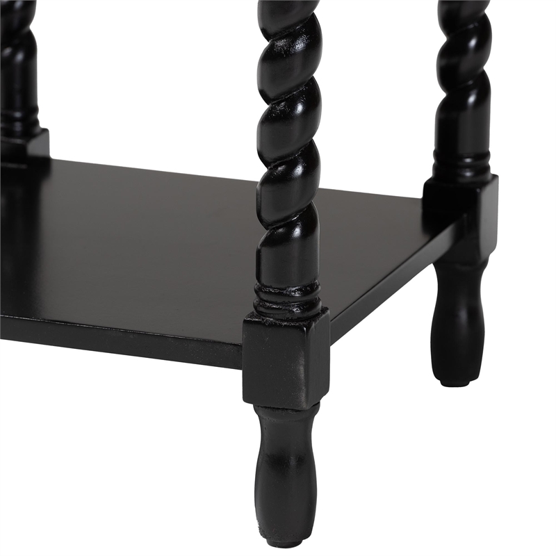Baxton Studio Niklas Nightstand with Twisted Legs 1-Drawer Black