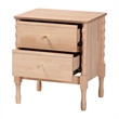Baxton Studio Laurent Nightstand 2-Drawer Bedside Table with Bamboo
