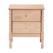 Baxton Studio Laurent Nightstand 2-Drawer Bedside Table with Bamboo