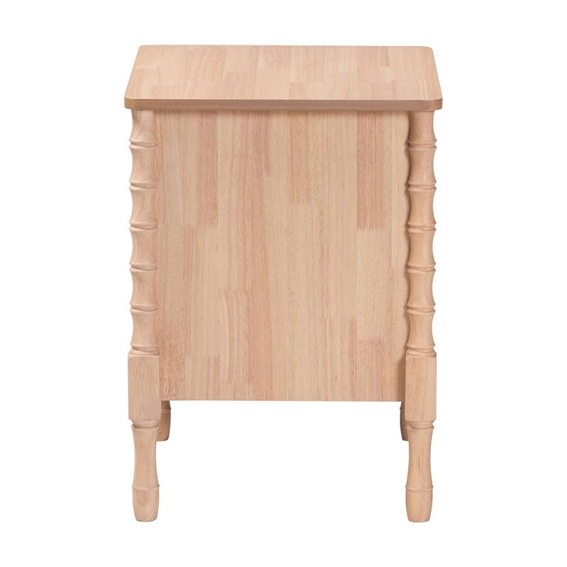 Baxton Studio Laurent Nightstand 2-Drawer Bedside Table with Bamboo