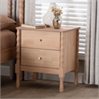 Baxton Studio Laurent Nightstand 2-Drawer Bedside Table with Bamboo