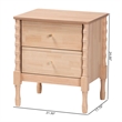 Baxton Studio Laurent Nightstand 2-Drawer Bedside Table with Bamboo
