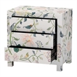Baxton Studio Connery Floral  End Table 3-Drawer Decorative Storage Cabinet