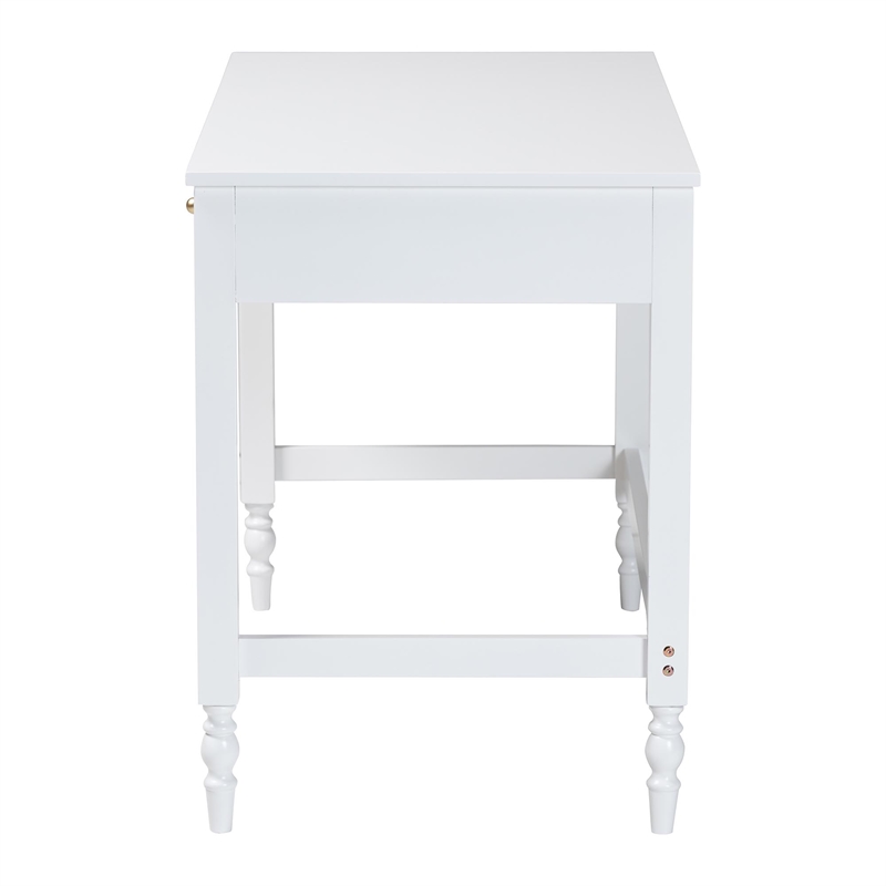 Baxton Studio Roni Writing Desk with Drawers Modern Cottage Style Desk White