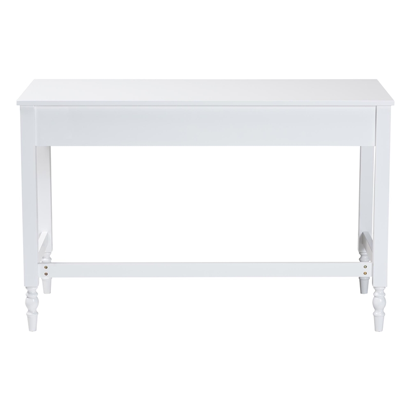 Baxton Studio Roni Writing Desk with Drawers Modern Cottage Style Desk White
