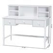 Baxton Studio Archwood Writing Desk with Hutch 3-Drawer Wood Desk White