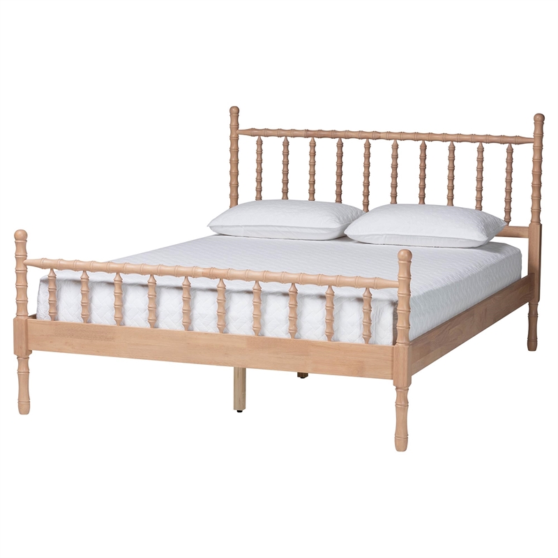 Baxton Studio Laurent Bamboo-Style 4-Piece Bedroom Set Platform Bed Queen