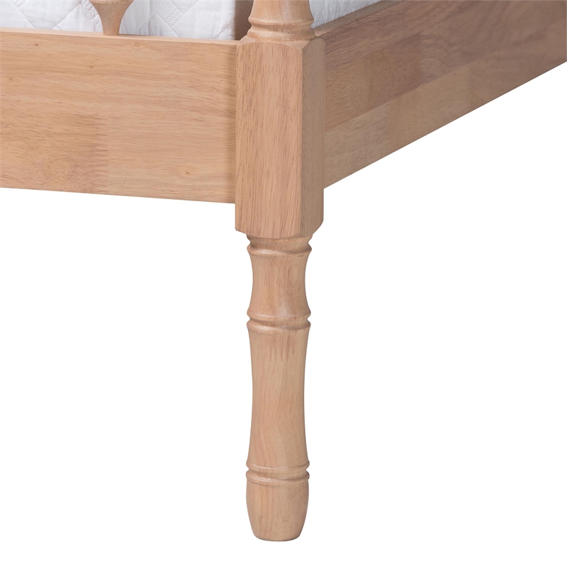 Baxton Studio Laurent Bamboo-Style 4-Piece Bedroom Set Platform Bed Queen