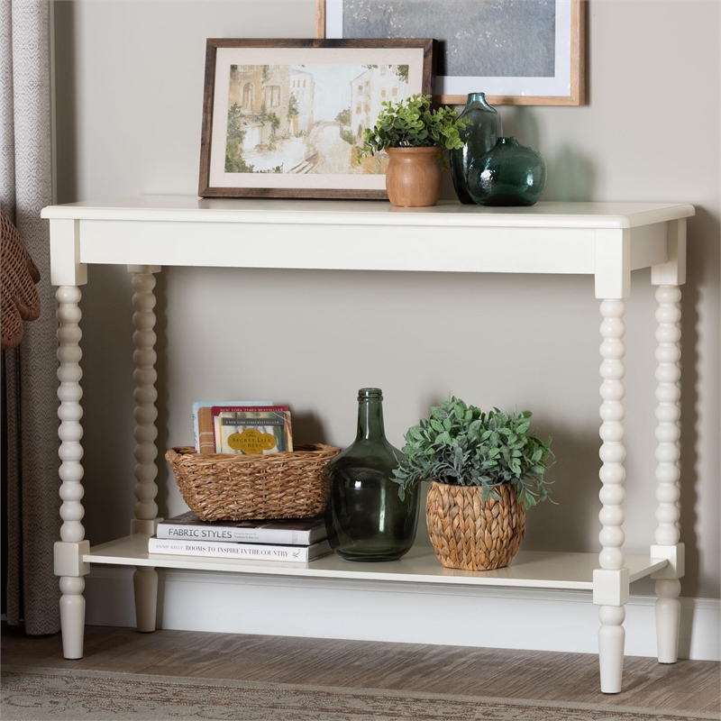 Baxton Studio Bayard Console Table with Bobbin Legs - Spindle Leg Accent Table