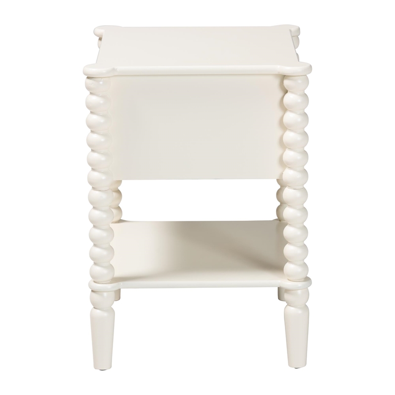 Baxton Studio Rimona End Table with Bobbin Legs - 1-Drawer Accent Table