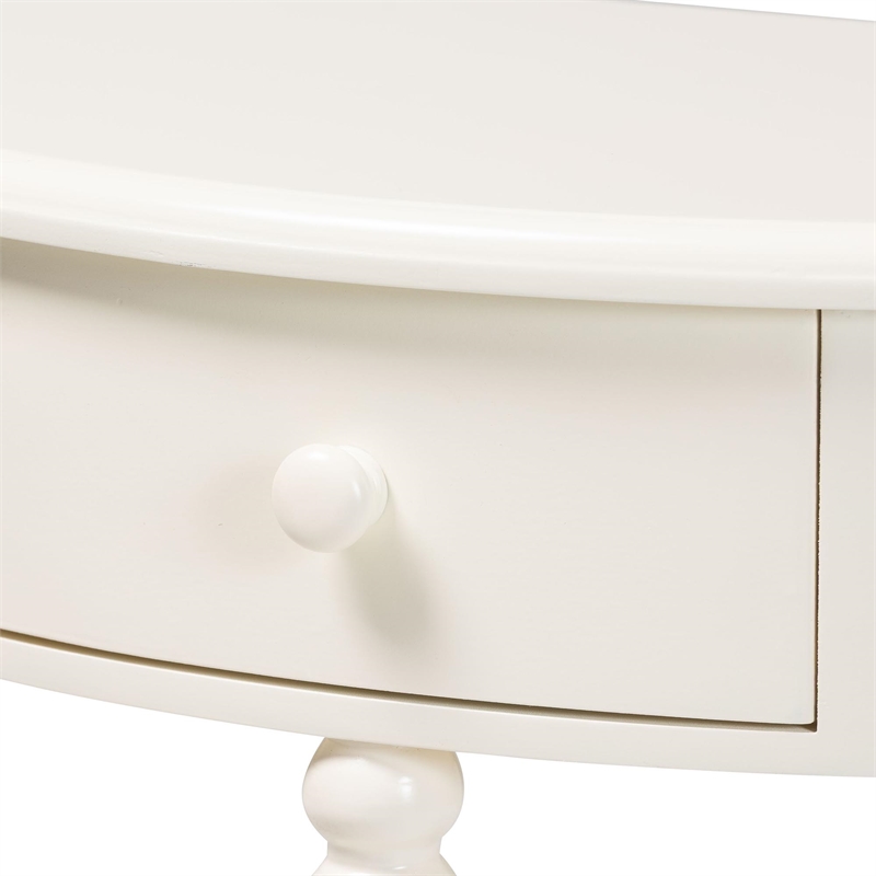 Baxton Studio Raynera Bobbin-Leg Demilune Console Table Half-Moon Accent Table