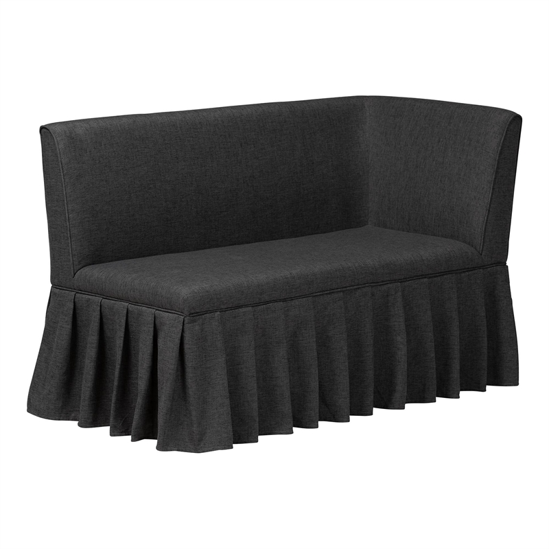 Baxton Studio Randolph 3-Piece Fabric Upholstered Dining Nook Set Dark Grey