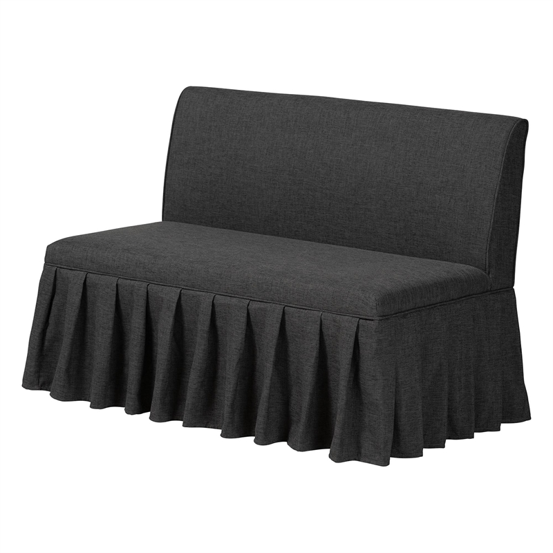 Baxton Studio Randolph 3-Piece Fabric Upholstered Dining Nook Set Dark Grey
