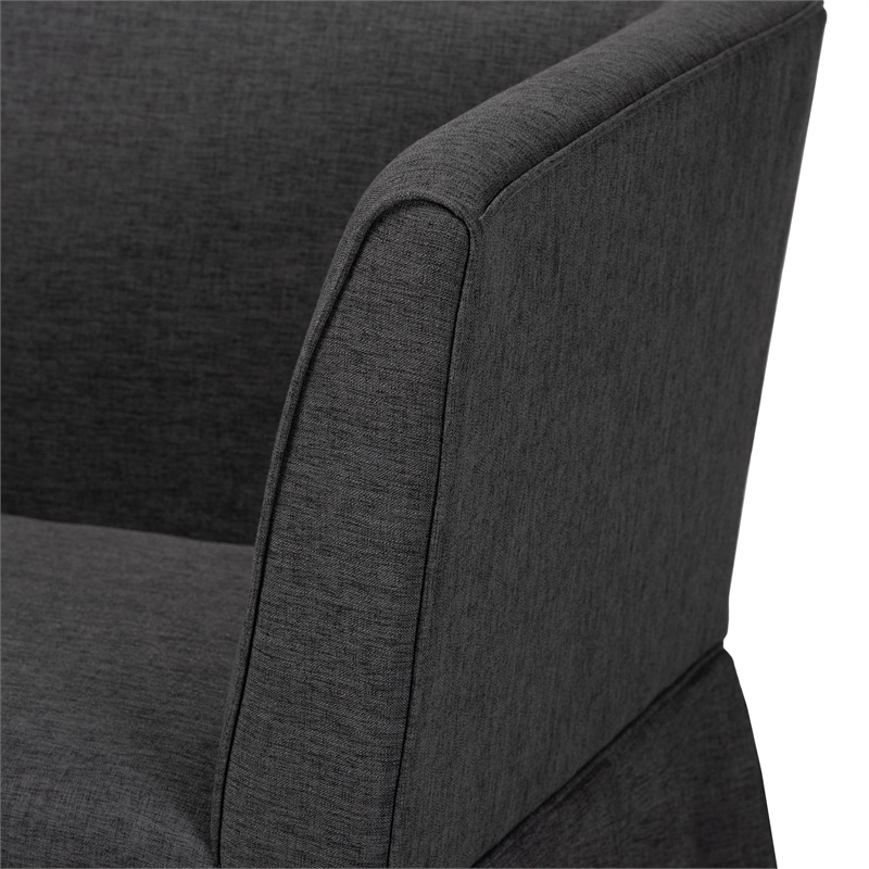 Baxton Studio Randolph 3-Piece Fabric Upholstered Dining Nook Set Dark Grey